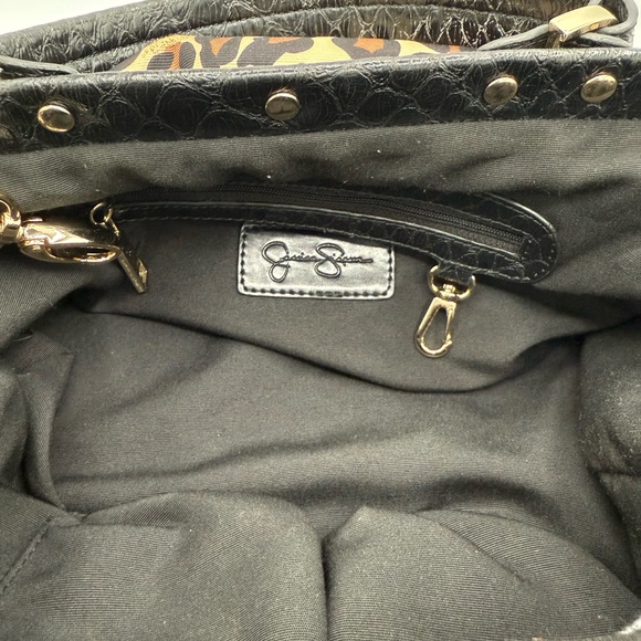 Jessica Simpson Leopard Animal Print Bag With Black Bow - Picture 7 of 7